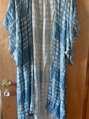 Blue Tie-Dye Lightweight Kimono Cardigan